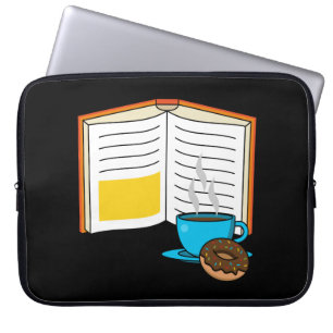 Funda Para Portátil Personalizado de Café y Donut para Libros