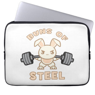 Funda Para Portátil Personalizado De Conejito En Curso - Buns Of Steel
