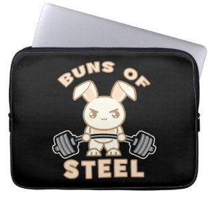 Funda Para Portátil Personalizado De Conejito En Curso - Buns Of Steel
