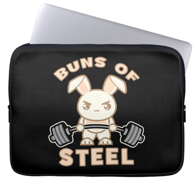 Funda Para Portátil Personalizado De Conejito En Curso - Buns Of Steel (Frente)