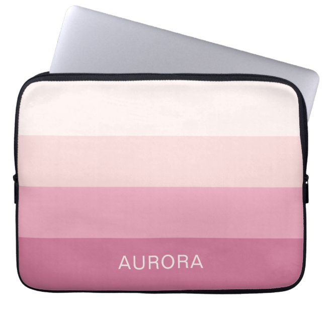 Funda Para Portátil Personalizado de degradado motivacional con nombre (Frente)