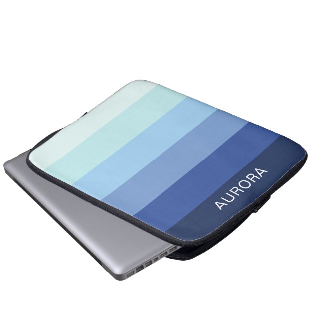 Funda Para Portátil Personalizado de degradado motivacional con nombre (Inferior anverso)