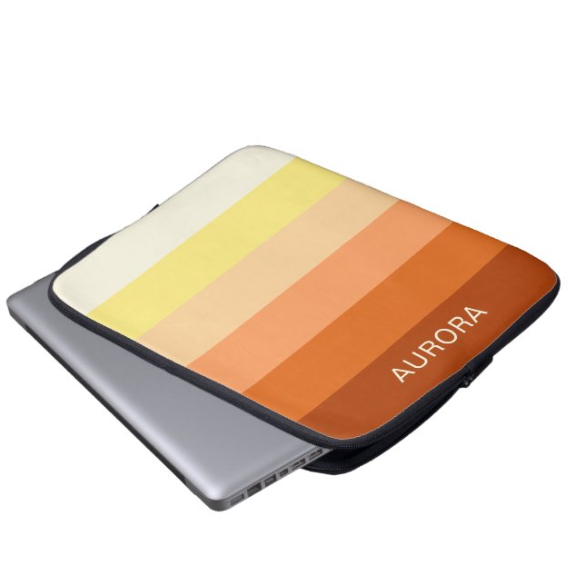 Funda Para Portátil Personalizado de degradado motivacional con nombre (Inferior anverso)