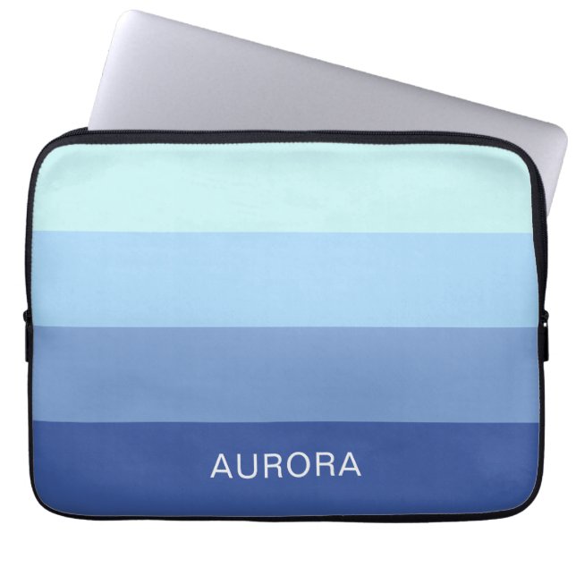 Funda Para Portátil Personalizado de degradado motivacional con nombre (Frente)