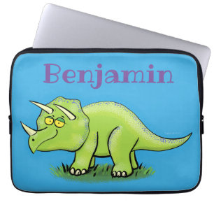 Funda Para Portátil Personalizado de dinosaurios de triceratops verde