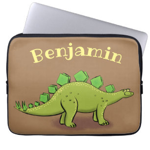 Funda Para Portátil Personalizado de dinosaurios estegosaurios verdes 