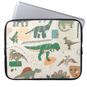 Funda Para Portátil Personalizado de dinosaurios: ilustracion vintage.