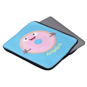 Funda Para Portátil Personalizado de donut rosa alegre y brillante