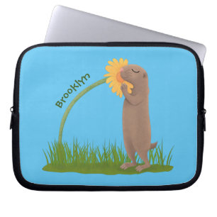 Funda Para Portátil Personalizado de flor de esnifado de perro de prad