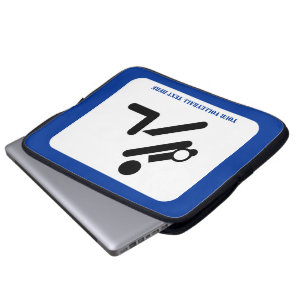 Funda Para Portátil Personalizado de ícono negro, blanco y azul del ju