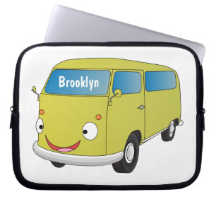Funda Para Portátil Personalizado de la camioneta verde lima clásica