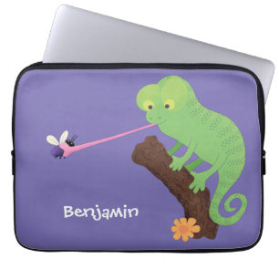 Funda Para Portátil Personalizado de lagarto de camaleón verde lindo