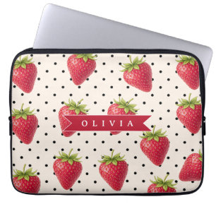 Funda Para Portátil Personalizado de lunares fresa retro vintage