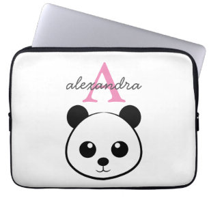 Funda Para Portátil Personalizado de oso panda lindo Monograma