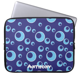 Funda Para Portátil Personalizado de patrón de punto de círculos azule