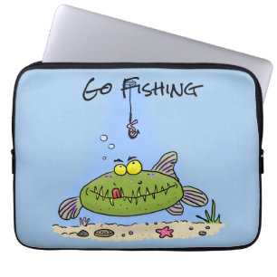 Funda Para Portátil Personalizado de pescadores de peces gordos y hamb