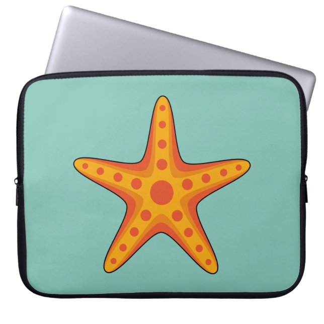 Funda Para Portátil Personalizado de Starfish Naranja Cute (Frente)
