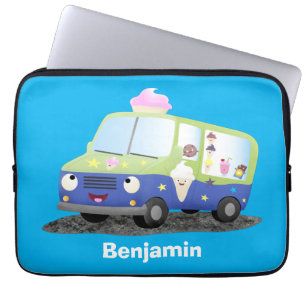 Funda Para Portátil Personalizado de un camión de helados alegre