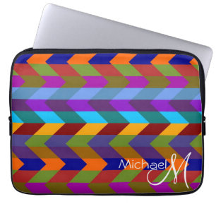 Funda Para Portátil Personalizado del patrón Zigzag de Chevron colorid