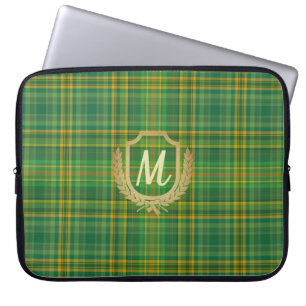 Funda Para Portátil Personalizado del tartán verde rico (plaid)