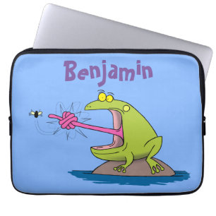 Funda Para Portátil Personalizado divertida de rana y mosca