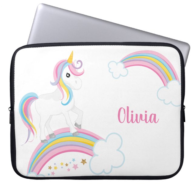 Funda Para Portátil Personalizado el Unicornio arcoiris mágico (Frente)