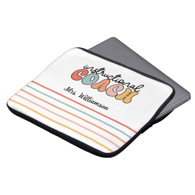 Funda Para Portátil Personalizado Entrenador de Educación Retro (Superior anverso)