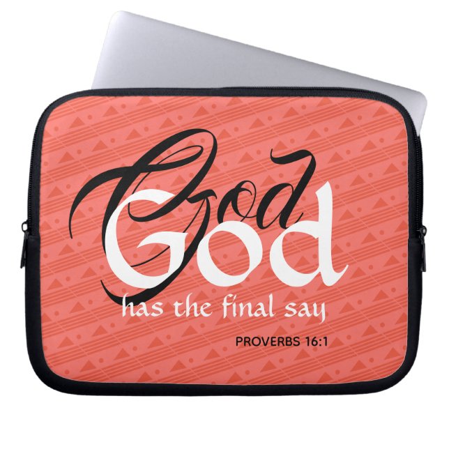 Funda Para Portátil Personalizado Escritura DIOS Fe Coral (Frente)