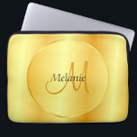 Funda Para Portátil Personalizado Faux Gold Elegant Modern Monograma P<br><div class="desc">Personalizado Faux Gold Elegant Modern Monograma Plantilla Electrónica Bolsa / Funda Portátil.</div>