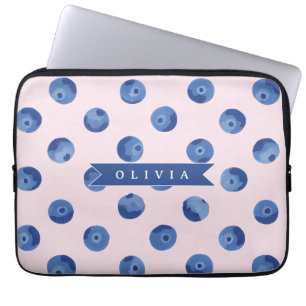 Funda Para Portátil Personalizado Floral Folclórico Azul Nórdico Perso