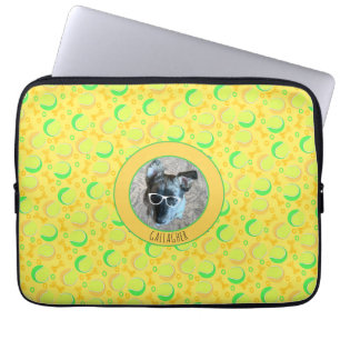 Funda Para Portátil Personalizado Foto Nombre Fun Tennis Balls Huesos