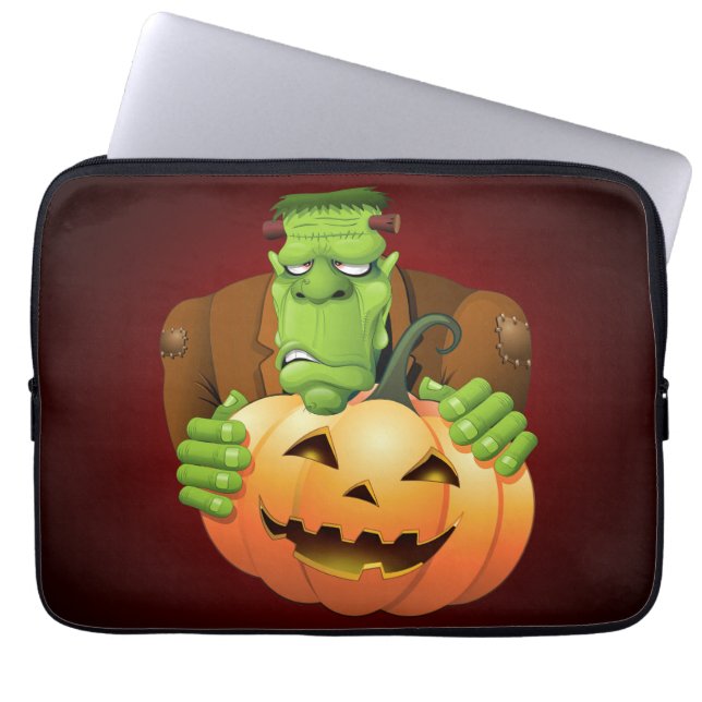 Funda Para Portátil Personalizado Frankenstein con Calabaza (Frente)