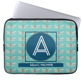 FUNDA PARA PORTÁTIL PERSONALIZADO INITAL TRENDY LIGHT DRAGONFLY VERDE 