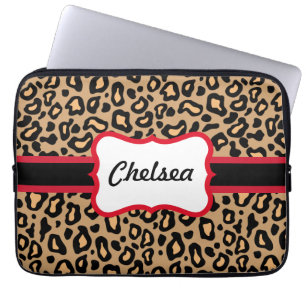 Funda Para Portátil Personalizado Leopard Print Laptop Sleeve Gift