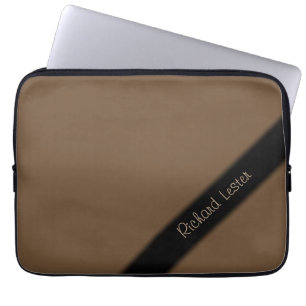 Funda Para Portátil Personalizado Marrón Sencillo