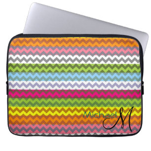Funda Para Portátil Personalizado Monograma Chevron moderno Zigzag 7