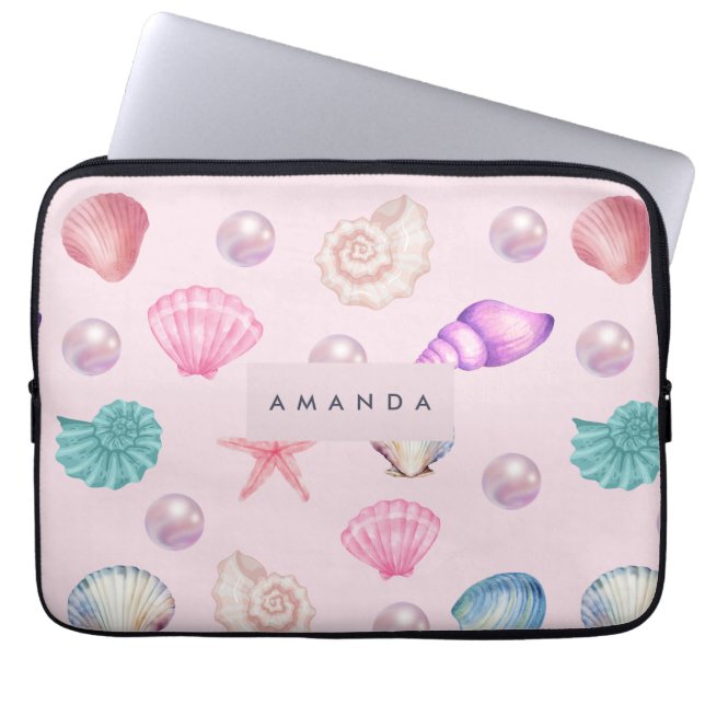 Funda Para Portátil Personalizado Monograma Regalos de Pearl Ocean en  (Frente)
