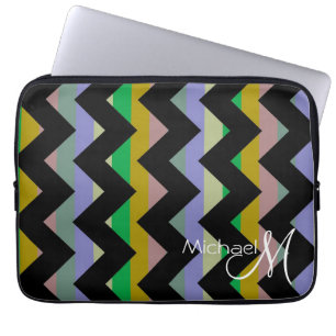 Funda Para Portátil Personalizado Multicolor Chevron Zigzag Monograma