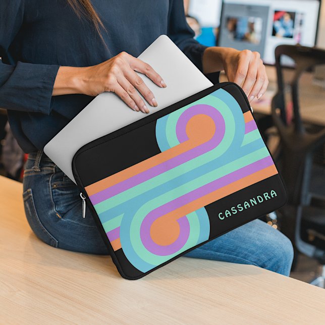 Funda Para Portátil Personalizado Naranja Turquesa Azul Púrpura Retro  (Subido por el creador)