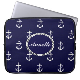 Funda Para Portátil Personalizado Náutico de Opus Posh Anchor