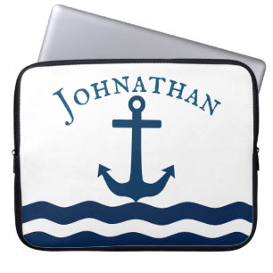 Funda Para Portátil Personalizado Náutico de Sleek Anchor