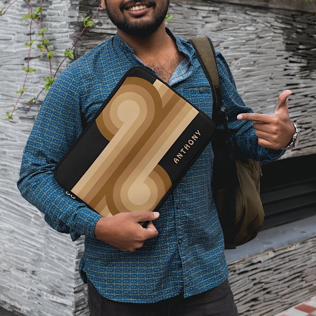 Funda Para Portátil Personalizado Neutral Brown Beige Tan Patrón de ar (Subido por el creador)