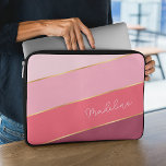 Funda Para Portátil Personalizado Pastel Rosa Rubor Polvoriento Arte r<br><div class="desc">Mantén tu nuevo dispositivo electrónico a salvo de las escobas y los arañazos con este elegante protector contemporáneo y elegante protector, de color rosa rayado, manga de neopreno resistente al agua con cremallera. Con espacio para personalizar con el nombre, el monograma o las iniciales de su elección. Hermosa, moderna y...</div>