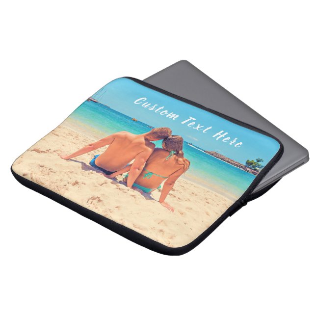 Funda Para Portátil Personalizado Photo Text Laptop Sleeve Your Photos (Superior anverso)