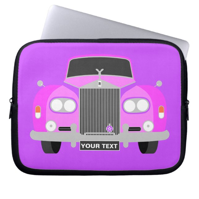 Funda Para Portátil Personalizado Pink British clásico coche limusino (Frente)