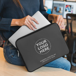 Funda Para Portátil Personalizado Profesional Gris limpio con el logot