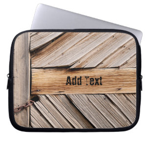 Funda Para Portátil Personalizado - Puertas de madera con cadena