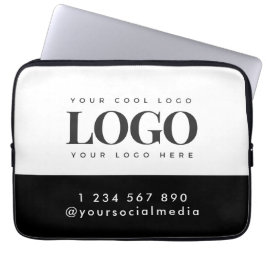 Funda Para Portátil Personalizado Rectangle Logo & Text Business Compa