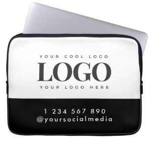 Funda Para Portátil Personalizado Rectangle Logo & Text Business Compa