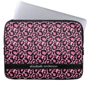 Funda Para Portátil Personalizado rosado del modelo del leopardo